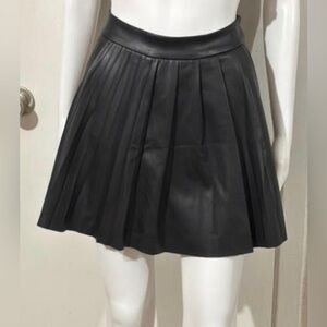 Zara Black Pleated Skater Skirt